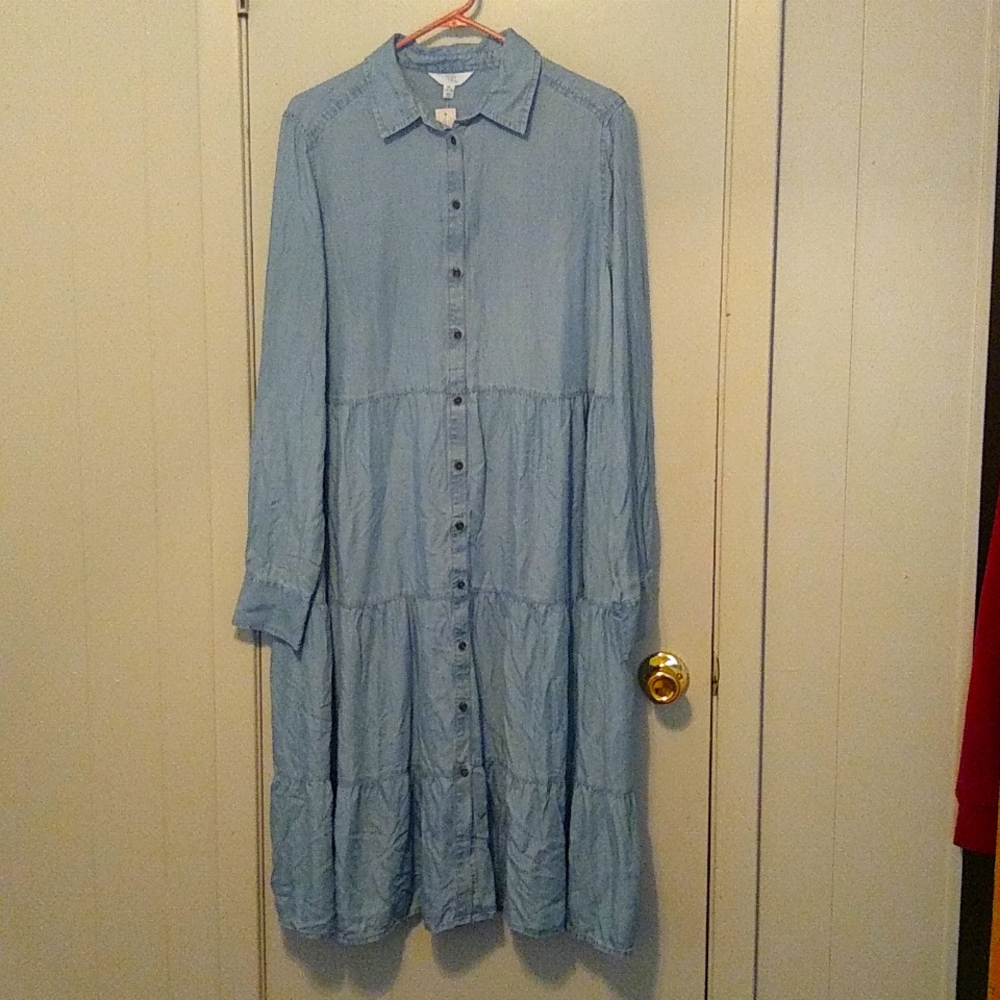 NWT Time and Tru Chambray shirt dress xl